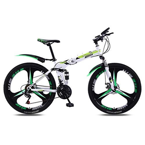 Folding Bike : Jixi Folding Mountain Bike Bicycle Men's Women's Variable Speed Double Shock Absorption Ultra Light Portable Off-road Bicycle (Color : 21 speed, Size : 6-24in)