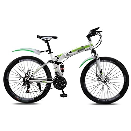 Folding Bike : Jixi Folding Mountain Bike Bicycle Men's Women's Variable Speed Double Shock Absorption Ultra Light Portable Off-road Bicycle (Color : 30 speed, Size : 3-24in)