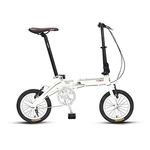 Folding Bike : JKCKHA Folding Bike for Women | 14 Inch Ultra-Light Portable Women's Commuting City Bike for Adult |, White