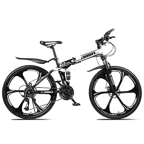 Folding Bike : JKFDG Folding Mountain Bike 24 / 26 Inch Outdoor Sports Carbon Steel MTB Bicycle 21 / 24 / 27 / 30 Speed Equipped With Dual Shock Dual Disc Brake