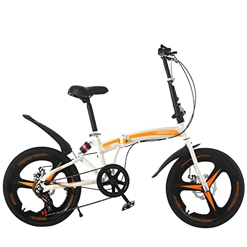 Folding Bike : JKGHK 20 Inch 7-Speed Variable Speed Folding City Bike Bicycle, Adjustable Saddle Handlebars Carbon Steel Foldable Bicycle Small Unisex Folding Bicycle, Adult Portable Bicycle, A