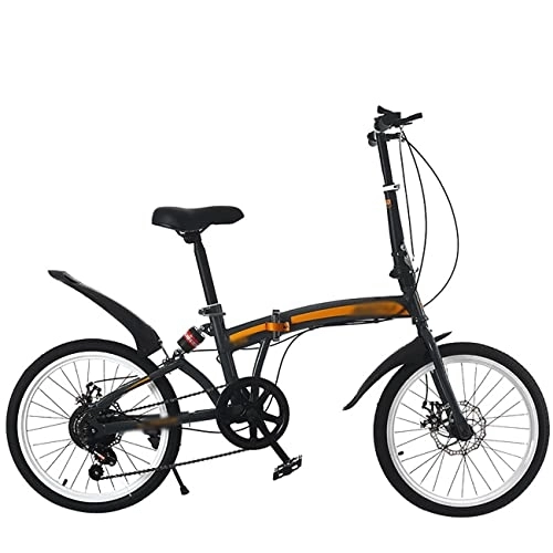 Folding Bike : JKGHK Folding City Small Bike 20 Inch 7-Speed Variable Speed Bicycle, Adjustable Saddle Handlebars Carbon Steel Foldable Bicycle Unisex Folding Bicycle, Adult Portable Bicycle, A