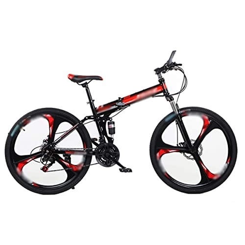 Folding Bike : JKGHK Small Portable 26 Inch Folding City Bicycle Dual Shock Absorbers Variable Speed Disc Brake, Carbon Steel Foldable Bicycle Unisex Folding Bicycle Adult, B
