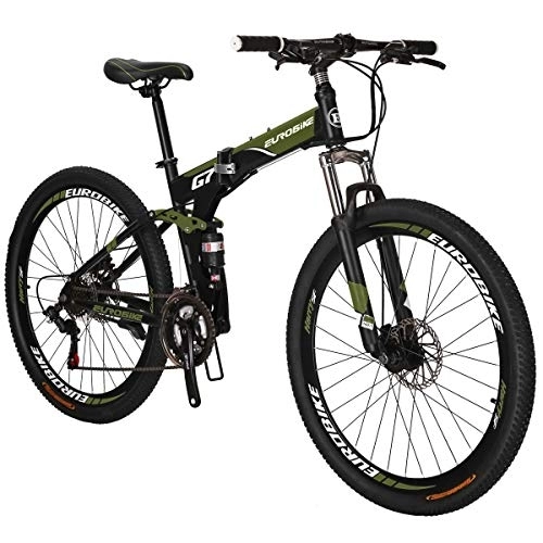 Folding Bike : JMC Mountain bike G7 bicycle 27.5Inch Dual Disc Brake Folding Bike (Armygerrn)