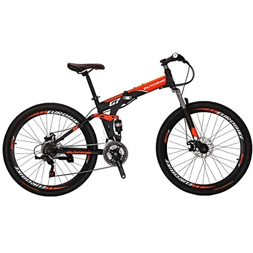 Folding Bike : JMC Mountain bike G7 bicycle 27.5Inch Dual Disc Brake Folding Bike (Orange)
