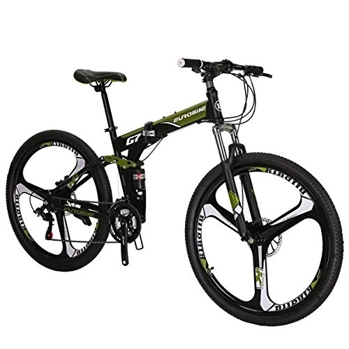 Folding Bike : JMC Mountain bike TSM G7 bicycle 27.5Inch Dual Disc Brake Folding Bike (Armygerrn 3-spoke)