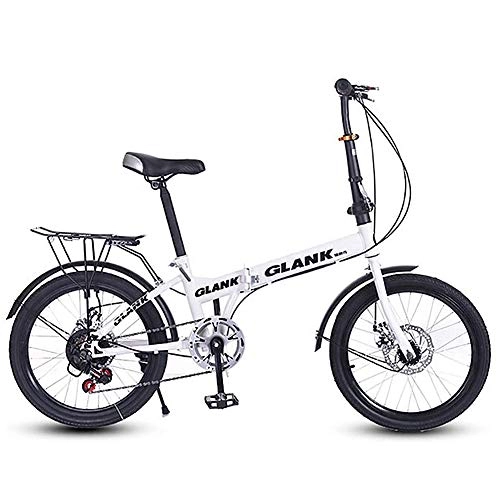 Folding Bike : JooGoo Folding Bikes, Compact Bicycle Urban Commuter, 20 Inch Mini Portable Student Folding Bike for Men Women Lightweight Foldable Speed Bicycle Damping Bicycle, 6 Speed Foldable Bike Lightweight
