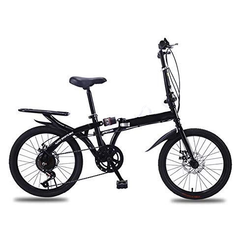 Folding Bike : JTYX 16 / 20 Inch Folding Bicycle Variable Speed Student Bicycle Ladies Portable Adult Men and Women Lightweight Mountain Bike Adjustable with Luggage Rack