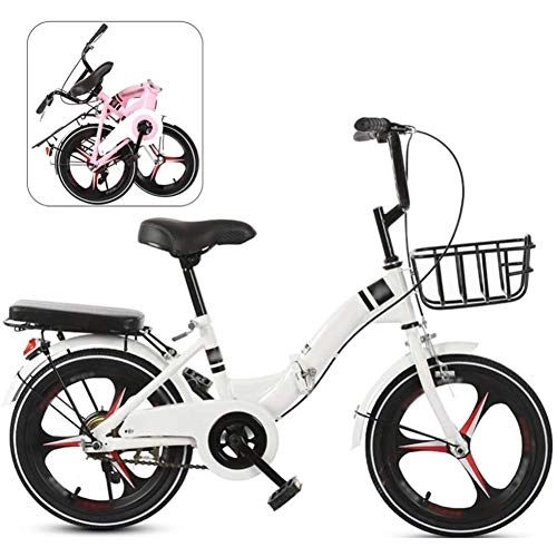 Folding Bike : JTYX 18'' / 20'' Folding Bike with Ajustable Handlebar and Seat - Aluminum Alloy Frame Foldable Compact Bicycle with Anti-Skid and Wear-Resistant Tire for Adults