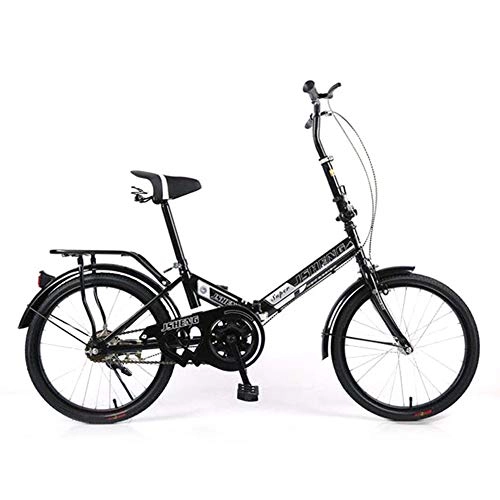 Folding Bike : JTYX Folding Bicycle with Luggage Rack Female Student Variable Speed Bicycle Portable Working Folding Bike, 20 Inches