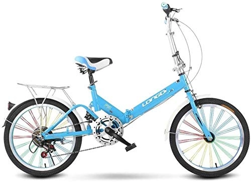 Folding Bike : Jue Foldable Bicycle 20 Inch Adult Single Speed Light Portable Men And Women Shock Absorber Bicycle Child Bicycle Child Folding Bicycle (Color : C)
