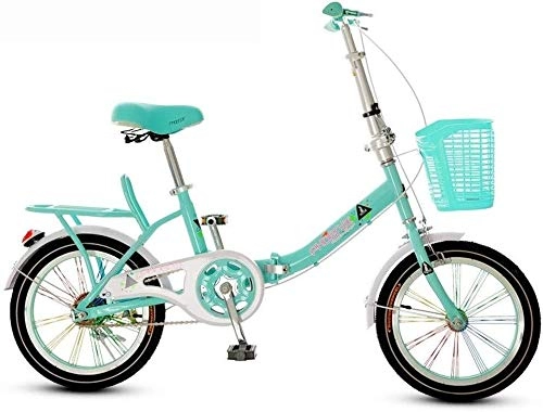Folding Bike : Jue Folding Bicycle 16-inch Folding Bike, Adjustable Seat (Color : 2)