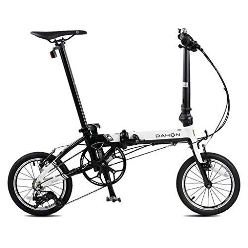 Folding Bike : Jue Folding Bikes Bicycle Folding Bicycle Unisex 14 Inch Small Wheel Bicycle Portable 3 Speed Bicycle (Color : G, Size : 120 * 34 * 91cm)