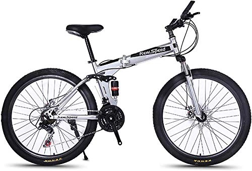Folding Bike : June Adult Mountain Bike Folding 21 / 24 / 27 Speeds Off-Road Bike 26-inch Magnesium Alloy Wheel Bicycles With Shock Absorber Front Disc And Disc Brake, Blue, 21S Blue4