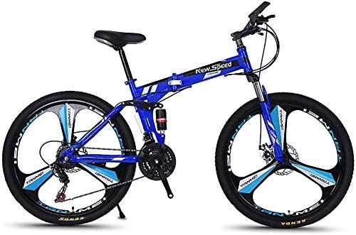 Folding Bike : June Adult Mountain Bike Folding 21 / 24 / 27 Speeds Off-Road Bike 26-inch Magnesium Alloy Wheel Bicycles With Shock Absorber Front Disc And Disc Brake, Blue, 21S Yellow2