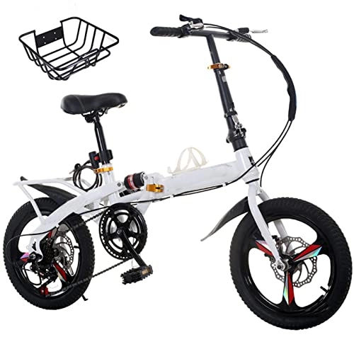Folding Bike : JustSports Folding Bikes 16 Inch Foldable Bicycle Variable Speed Ultra-light and Portable Bicycle can be Put in the Trunk for Men's and Women's Unisex's