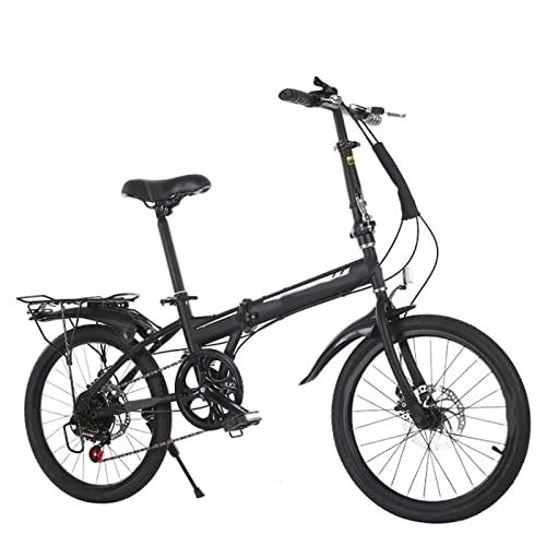 Folding Bike : JustSports1 20 Inch Variable Speed Folding Bike City Tandem Folding Bicycle Dual Disc Brakes City Bicycle Adult Outdoor Riding One-wheel Bicycle Unisex's
