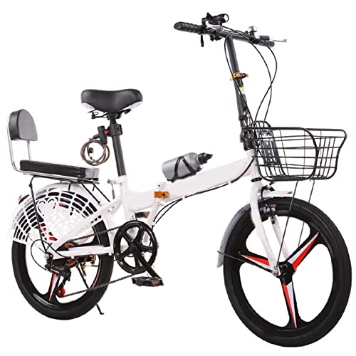 Folding Bike : JustSports1 Folding Bicycle City Tandem Folding Bicycle 20 Inch Single Speed Shock Absorber Bicycle Portable Mountain Bikes for Men and Women Unisex's Student Bike