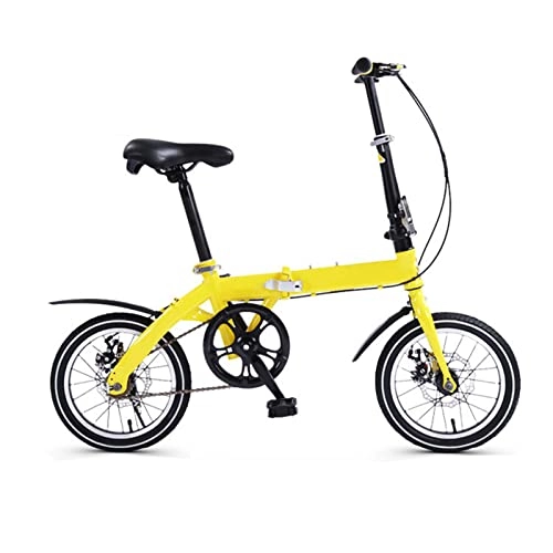 Folding Bike : JustSports1 Folding Bikes Bicycle 14 Inch City Folding Bicycle Ultra Light and Portable Foldable Bike Variable Speed Disc Brake Bicycle for Adults Students Men And Women