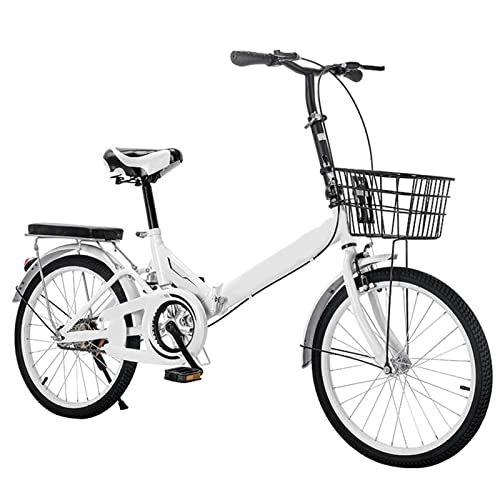 Folding Bike : JustSports1 Lightweight Mountain Bike 20 Inch Folding Bikes City Folding Bicycle High Carbon Steel Frame Bicycle Dual Disc Brakes Variable Speed Bicycle Unisex's