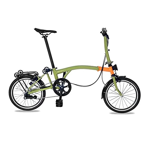 Folding Bike : JWYing Folding Bike 16-inch Built-in 3-speed Steel Frame Mini Folding Bike (Color : Coffee orange)