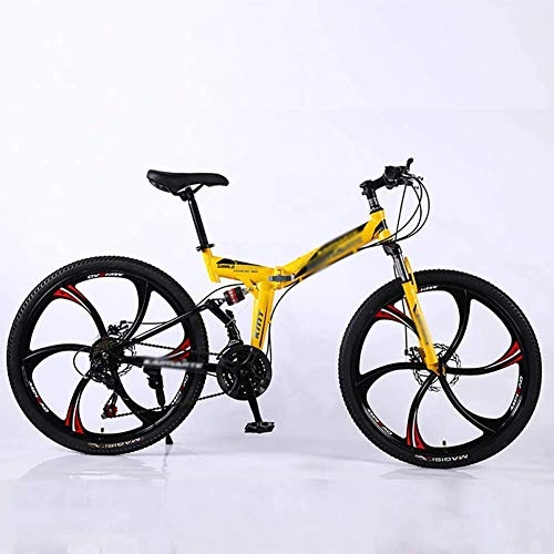 Folding Bike : JXINGY 24 / 26 Inch Mountain Trail Bike Dual Disc Brakes High Carbon Steel Folding Outroad Bicycles Student Unisex Adult Outdoors