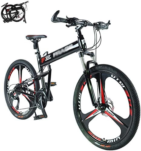 Folding Bike : JXINGY Folding Outroad Bicycles Aviation Aluminum Alloy Material Dual Disc Brakes Lightweight 24 / 26 Inch Mountain Bike