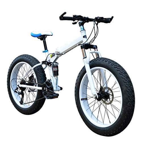 Folding Bike : JXJ 26 Inch Mountain Bike for Adult Students, High Carbon Steel Full Suspension Frame, Dual Disc Brake Folding Bike Bicycles(7 / 21 / 24 / 27 / 30 speeds)