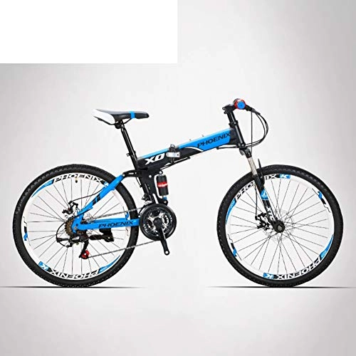 Folding Bike : JYFXP Travel Bike 21-speed Folding Mountain Bike Off-road Students Adult Men And Women Race Bike Commuter Foldable Bicycle Shimono Shifter With Aluminium Frame Disc Brake