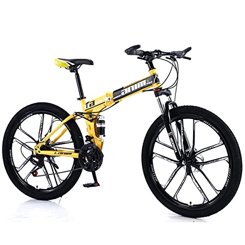 Folding Bike : KANULAN Bike Sport Wheel Dual With 21 Speeds Bikes, Mountain Fast Folding Ergonomic Lightweight, Bike For Men Or Women, Anti-slip Wear-resistant T