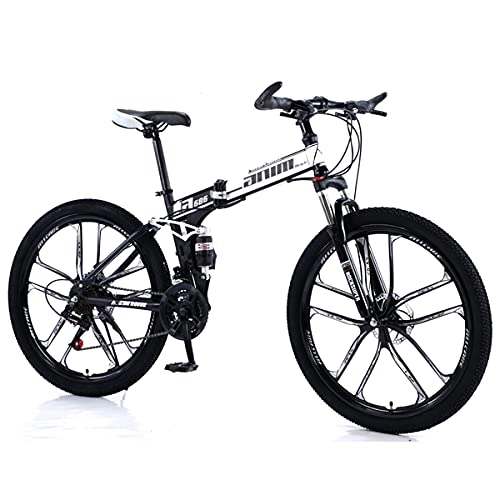 Folding Bike : KANULAN Bike Wheel Dual Bikes Mountain With 21 Speeds, Fast Folding Ergonomic Lightweight, Anti-slip Wear-resistant, For Men Or Women T