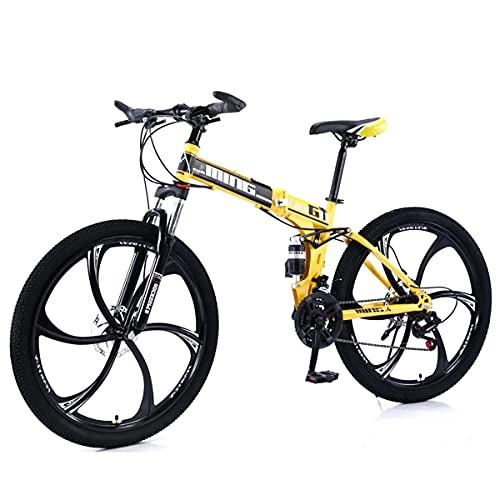 Folding Bike : KANULAN Bikes Mountain Ergonomic Lightweight Bike Anti-slip Wear-resistant Wheel Dual Bike Fast Folding T(Size:24 speed)