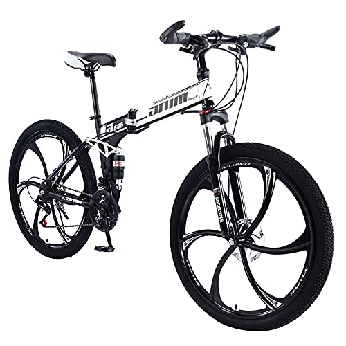 Folding Bike : KANULAN Mountain Bike White 27 Speeds Bikes, Fast Folding Ergonomic Lightweight, With Anti Slip Wear Resistant, For Men Or Women Wheel Dual Bike Sport T