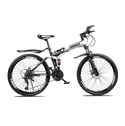 Folding Bike : Kays Folding Mountain Bike 26 Inch Adults Mountain Bike For Mens Womens With Carbon Steel Frame(Size:21 Speed, Color:White)