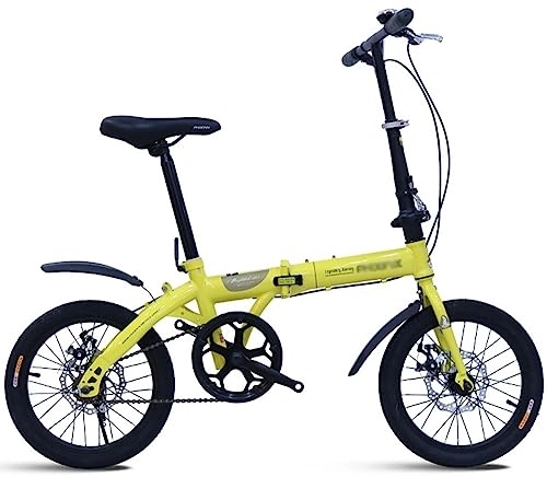 Folding Bike : Kcolic 16 Inch Adult Folding Bike, Mini Foldable City Bicycle Variable 7 Speed Mobile Portable Lightweight Folding Bike for Students and Urban Commuters B, 16inch