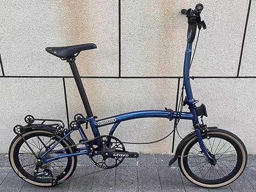 Folding Bike : Kcolic 16inch Bicycles New Three Stage Folding Bike Portable Exercise Bike Outdoor Travel 9 Speed Bike Adult Bicycle Bicycle F, 16inch