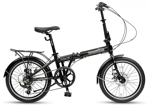Folding Bike : Kcolic 20 Inch Adult Folding Bike, Foldable City Bicycle Variable 7 Speed Mobile Portable Lightweight Folding Bike Quick Folding System for Students and Urban Commuters B, 20inch