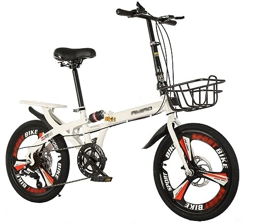 Folding Bike : Kcolic 20Inch Folding Bicycle, 7 Gears, Carbon Steel, Quick Fold with Mudguards, Folding Bicycle for Adults F, 20inch