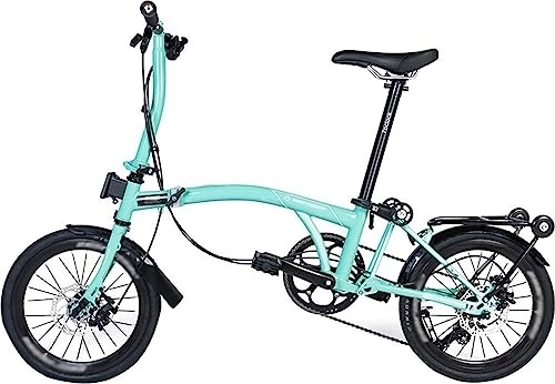 Folding Bike : Kcolic Adult Bicycles New Three Stage Folding Bike Portable Exercise Bike Outdoor Travel 9 Speed Bike Adult Bicycle Bicycle D, 16inch