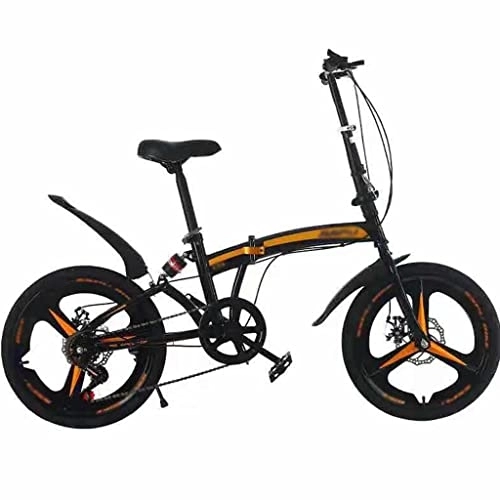 Folding Bike : KDHX 20 Inches Mountain Bike Foldable High Carbon Steel Frame Dual Disc Brake Multiple Colors for Men Adult Bicycle Outdoor Sports (Color : White)
