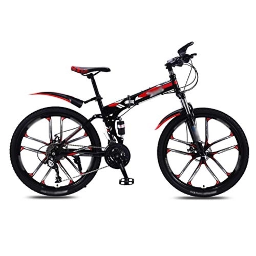 Folding Bike : Kerryshop Folding Bikes Folding Mountain Bike Bicycle Men's And Women's Adult Variable Speed Double Shock Absorber Adult Student Ultra-light Portable Off-road Bicycle 26 Inches foldable bicycle