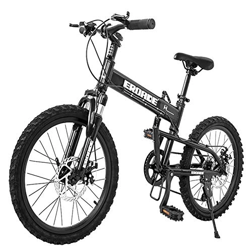 Folding Bike : Kids Folding Mountain Bike, 20 Inch 6 Speed Disc Brake Light Weight Folding Bikes, Aluminum Alloy Frame Foldable Bicycle