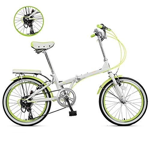 Folding Bike : KJHGMNB Foldable Bicycle, 20-Inch Foldable Bicycle, Fresh And Fast-Mounted High-Carbon Steel Frame, Male And Female Student Bicycle City Commuter Bike, Free Installation