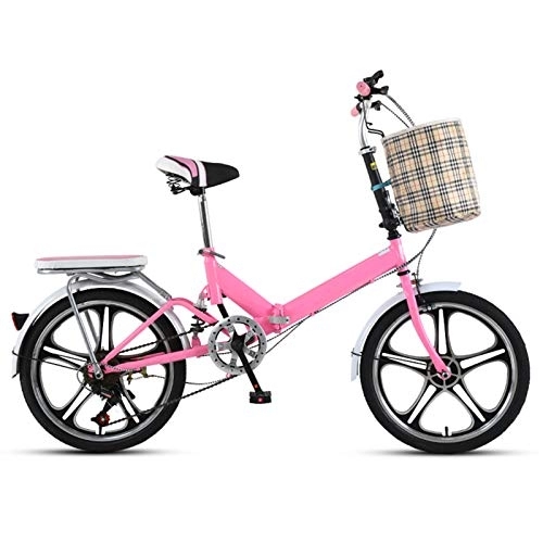 Folding Bike : KJHGMNB Foldable Bicycle, Ultra-Light Portable Bicycle, Effortless in Just 3 Steps, High Elastic Shock Absorber, High-Carbon Steel, Small Wheel Speed Change Makes You More Comfortable Riding, Black