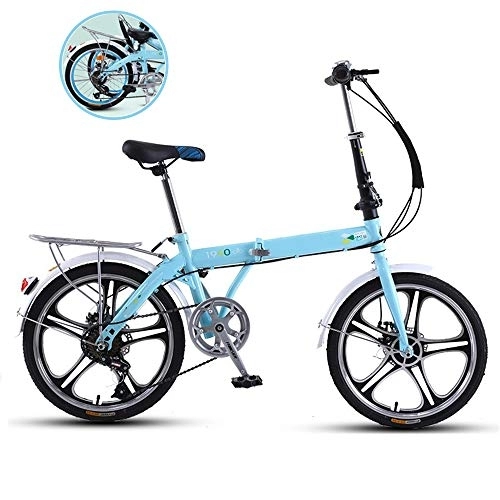 Folding Bike : KJHGMNB Folding Bicycle, Can Be Put Anywhere, 8 Seconds To Fold for Free Riding, Easy Folding Only Need 3 Steps, Simple Operation of The Disc Brake And Stop at The Brake