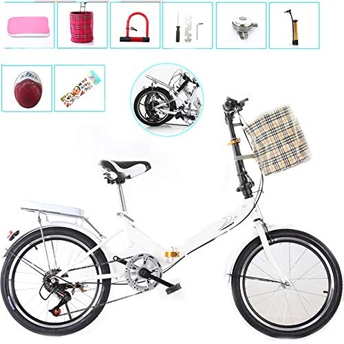 Folding Bike : KJHGMNB Folding Bicycle, Fast Folding, Carbon Steel Frame, Shock Absorption System, Anti-Skid Tires, Folding Makes Travel More Convenient, Making Your Travel Particularly Simple And Comfortable
