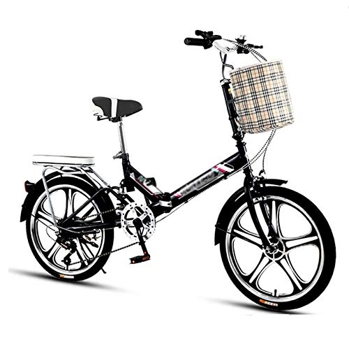 Folding Bike : KJHGMNB Folding Bicycle, Ultra-Light And Portable Female Adult Bicycle Variable Speed 20 Inches 16 Small Wheels for Adult Working Adults And Men, Fast Folding, Saving Space, No Need To Install, Yellow