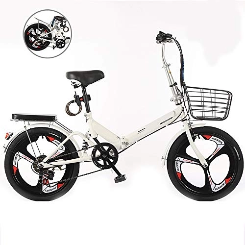 Folding Bike : KJHGMNB Folding Bicycle, Ultra-Light Portable Single-Speed Variable Speed Shock-Absorbing Bicycle, Fast And Easy Folding in Ten Seconds, Can Be Easily Put into The Trunk for Portable Travel