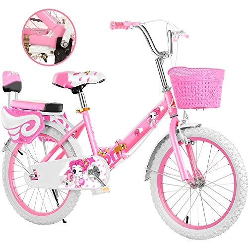 Folding Bike : KJHGMNB Folding Bicycles, Children's Bicycles, Lightweight Carbon Steel Frame, Non-Slip Wear-Resistant And Thick Tires, One-Button Folding Portable, Comprehensive Care for The Safety of The Baby, 16