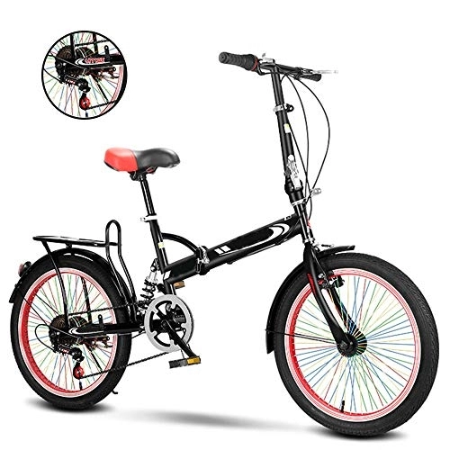 Folding Bike : KJHGMNB Folding Bicycles, Small Single-Speed Bicycles, Fashionable Folding Bicycles / Simple Operation / Fast-Folding, High-Carbon Steel Double-Tube Thickened Frame, More Convenient for Carrying People